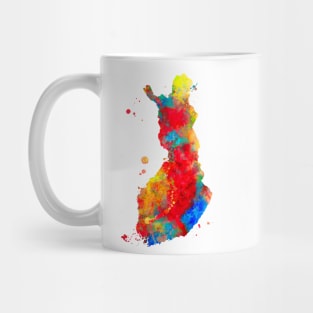 Finland Map Watercolor Painting Mug